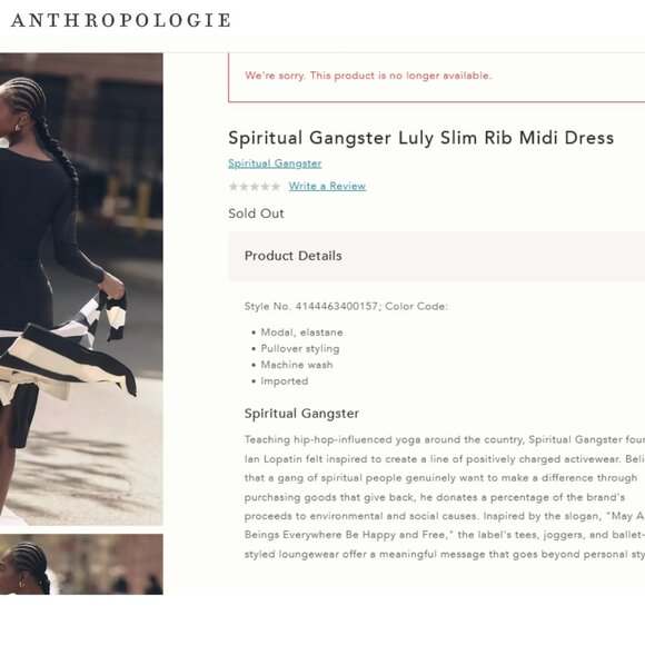 ANTHROPOLOGIE Spiritual Gangster Luly Slim Ribbed Knit Red Midi Dress NWT $176 - Picture 3 of 7